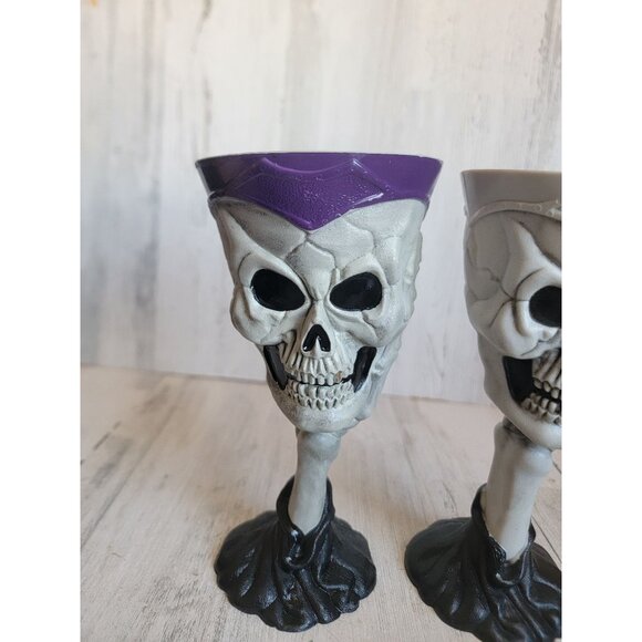 Vintage skull plastic goblet scary Halloween cup set unique - Picture 3 of 10